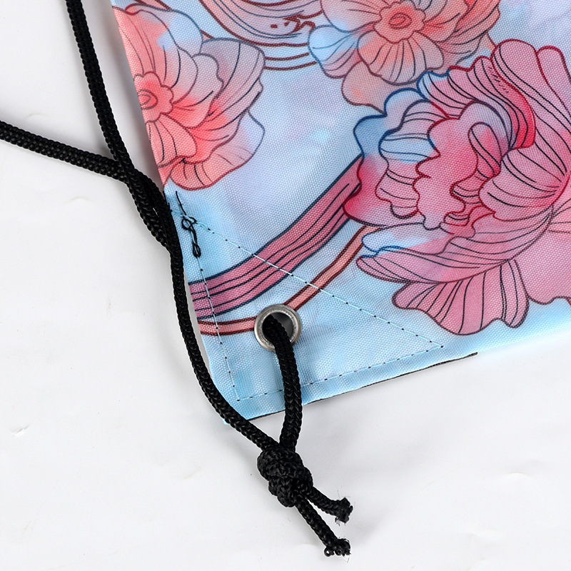 Publicidad al por mayor bolsa de lona portátil en blanco bolsa de algodón personalizada mochila con cordón bolsa de impresión personalizada