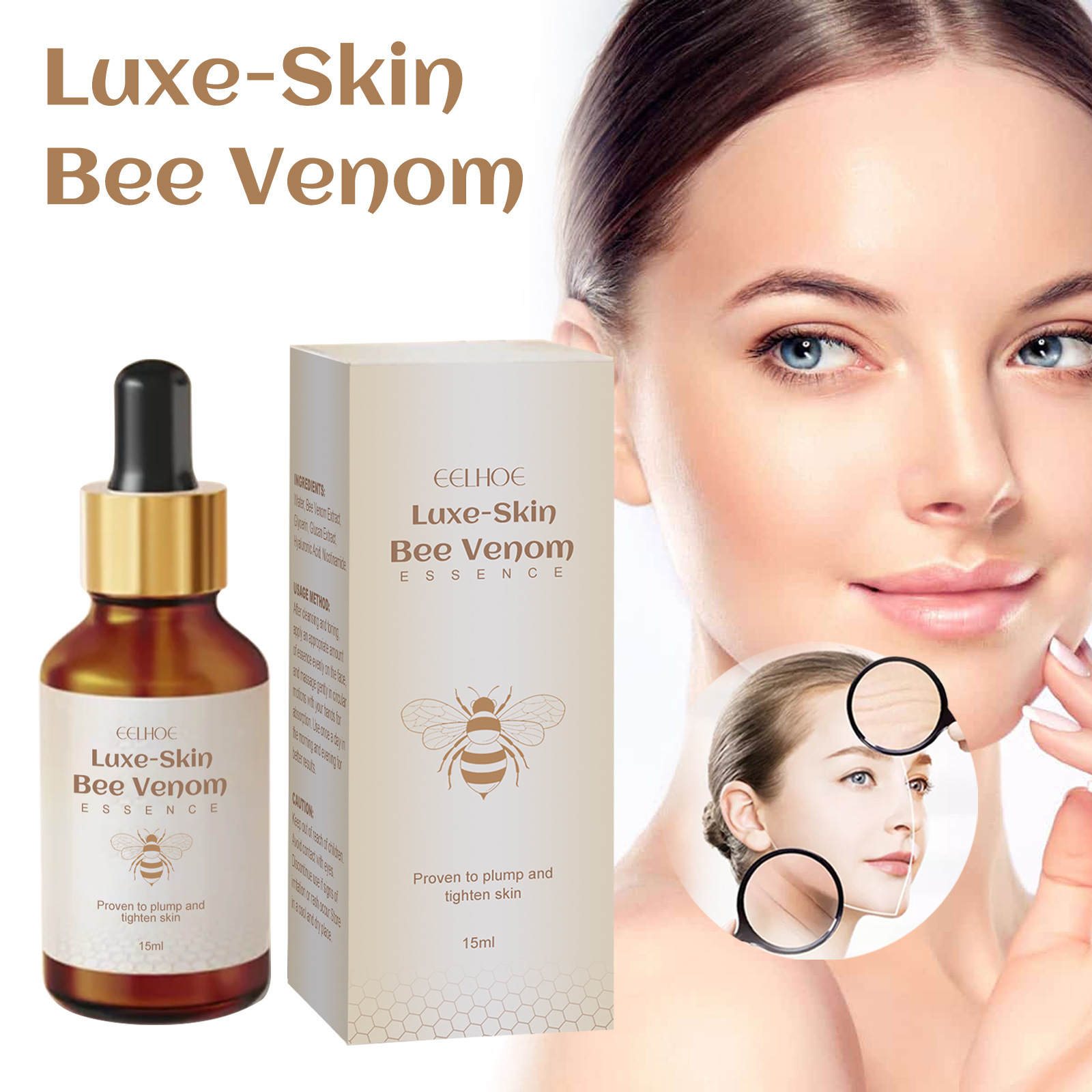 EELHOE Bee Venom to weaken facial fine lines, tighten moisturize skin, and prevent aging essence_voghion.com