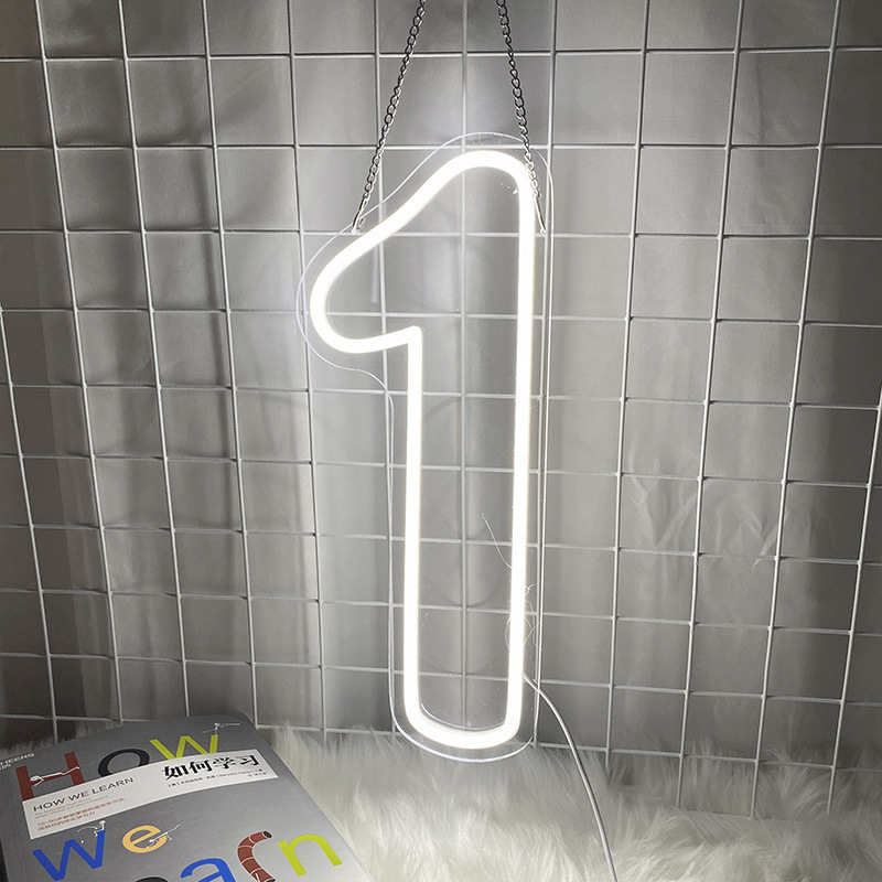 LED luminoso neón luz de modelado digital fiesta de cumpleaños decoración de lámparas de fiestas habitaciones pared LED atmósfera luz