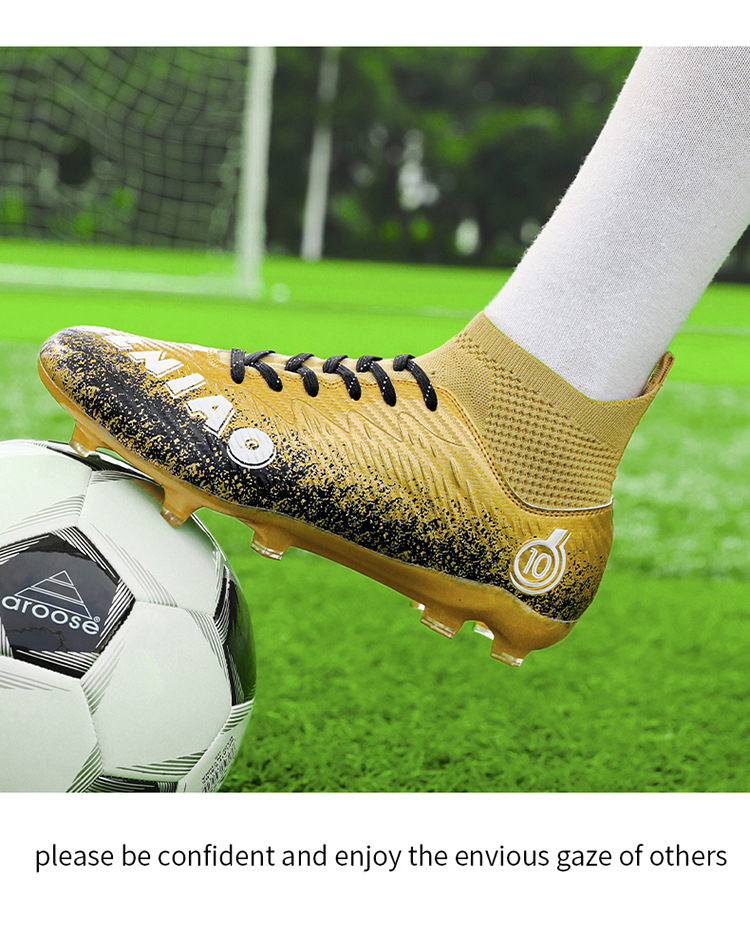 Best-selling High-top Football Shoes With Long Short Spikes, Non-slip Wear-resistant, Men, Women,_vogvips.com