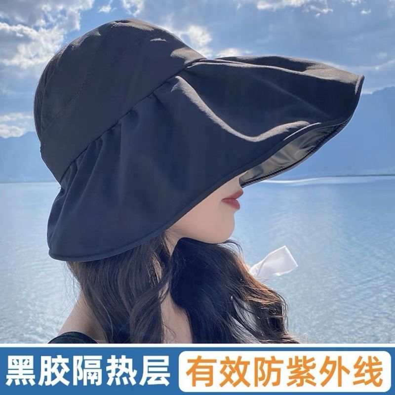 春夏の女性用の新しいスタイルのトップレスサンハット、UV空のトップ、多用途、インターネットセレブ、ファッショナブル、丸顔、日焼け止め|undefined