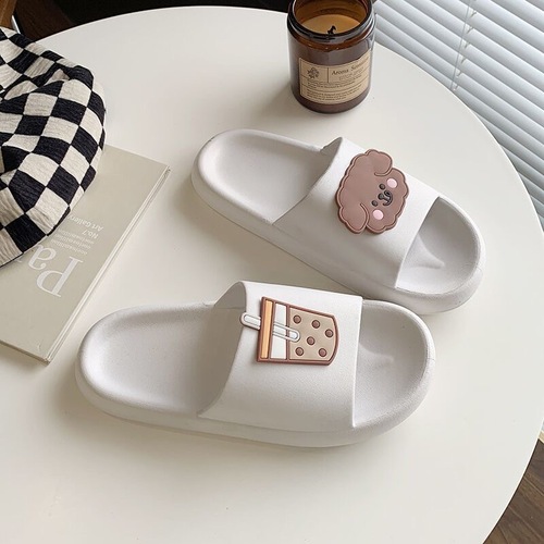 Summer ins Korean version of cute home thick-soled sandals for women's bathroom soft-soled non-slip couple student slippers for outer wear