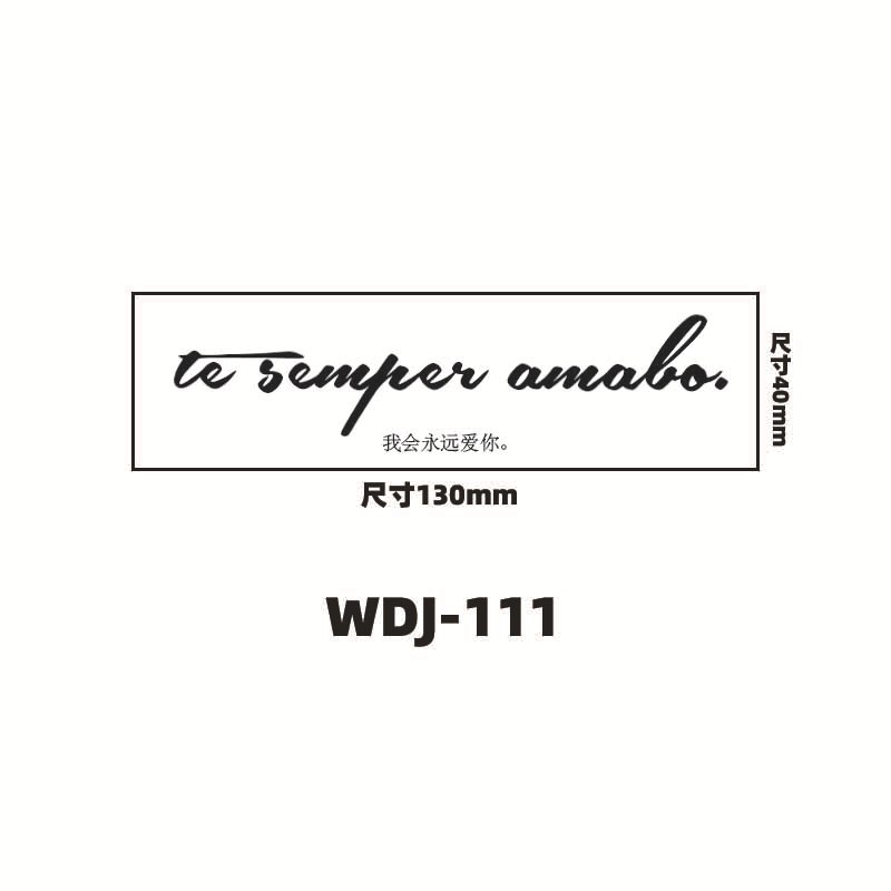 Jugo de hierbas pegatinas de tatuaje letras inglesas pegatinas de tatuaje de clavícula de la mano de espalda alta sensación impermeable a prueba de sudor semipermanente