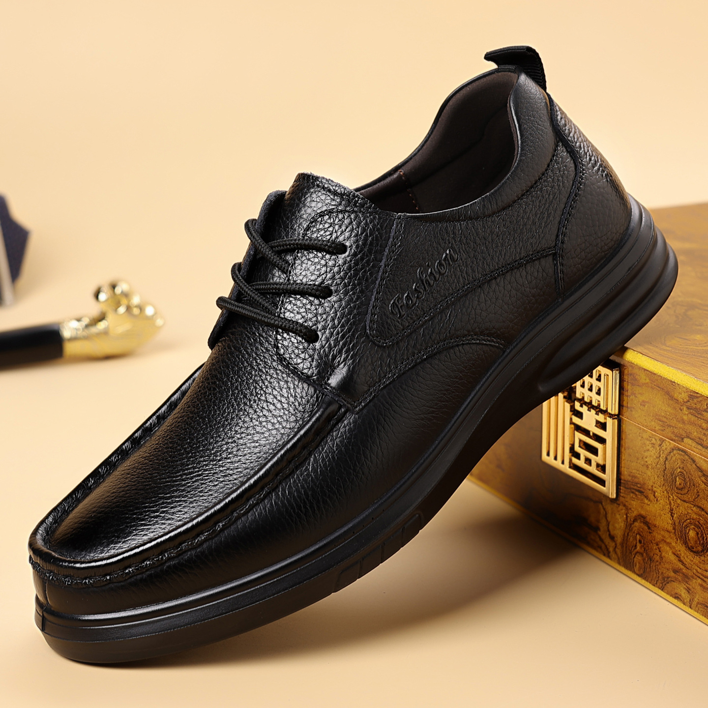Herren Lederschuhe Für Freizeit Und Business Atmungsaktiv_voghion.com