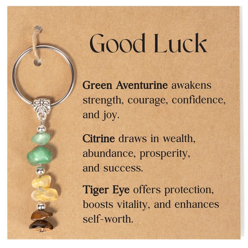 Natural Crystal Keychain White Diamond Ring Crystal Chalcedony Handmade Beaded Keychain Bracelet Crystal Gravel Keychain