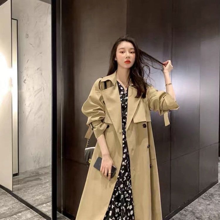 小个子风衣女装2025春秋气质设计英伦双排扣中长款宽松外套|undefined