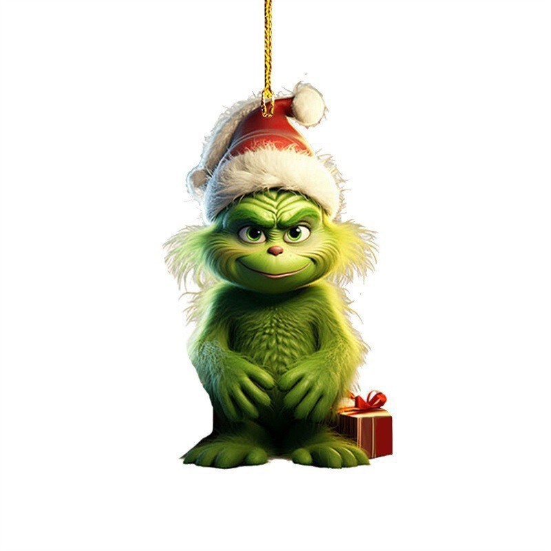 クロスボーダーグリンチベビーペンダントクリスマスホリデーデコレーションクリスマスツリーデコレーションペンダントアクリルフラット小さなペンダント|undefined