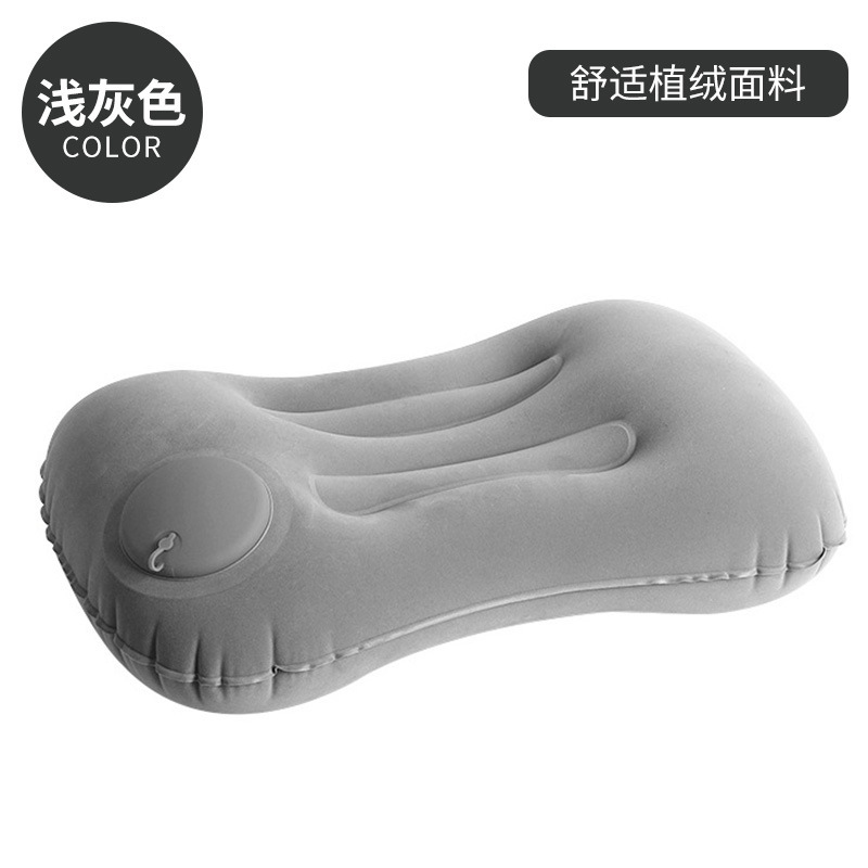 Founded velvet Press the inflatable pillow-gray