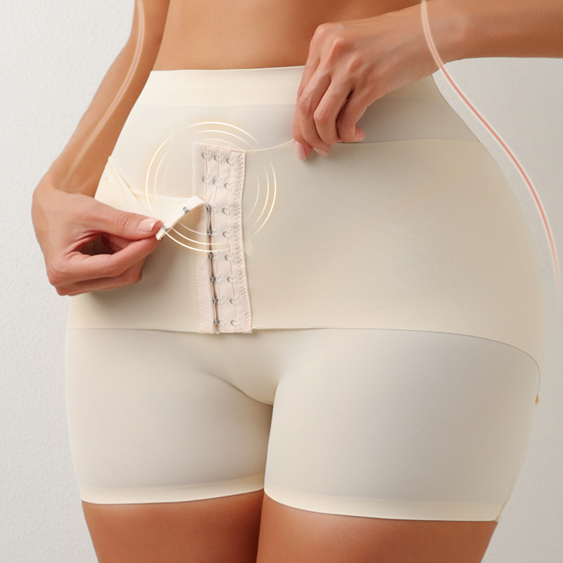 Cross-Border Tummy Control and Butt-Enhancing Shorts for Women with Thick Padding, Fake Butt Lift Pants, Front Snap Body Shaping Boxer Briefs