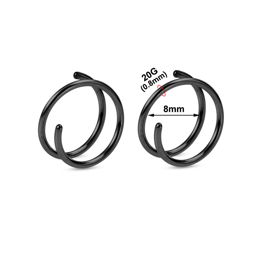 Simple Style Solid Color Stainless Steel Plating Nose Ring 1 Piece