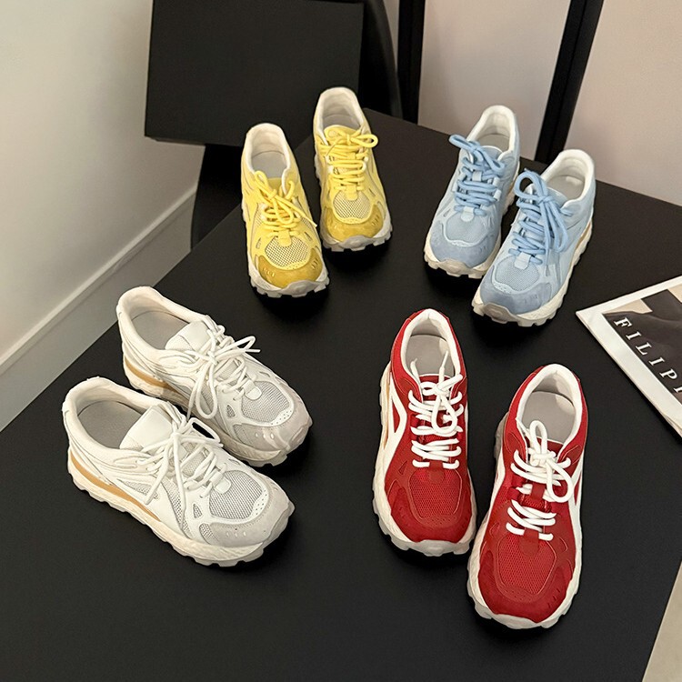 Trendy Thick-Soled Mesh Dad Shoes for Petite Women, Height-Increasing Sneakers, 2026 New Summer Casual Sports Travel Shoes