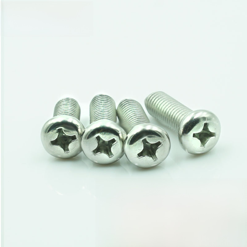 304 stainless steel M1-M10 cross head machine screw bolts PM 818 cross half-round head small screws wholesale