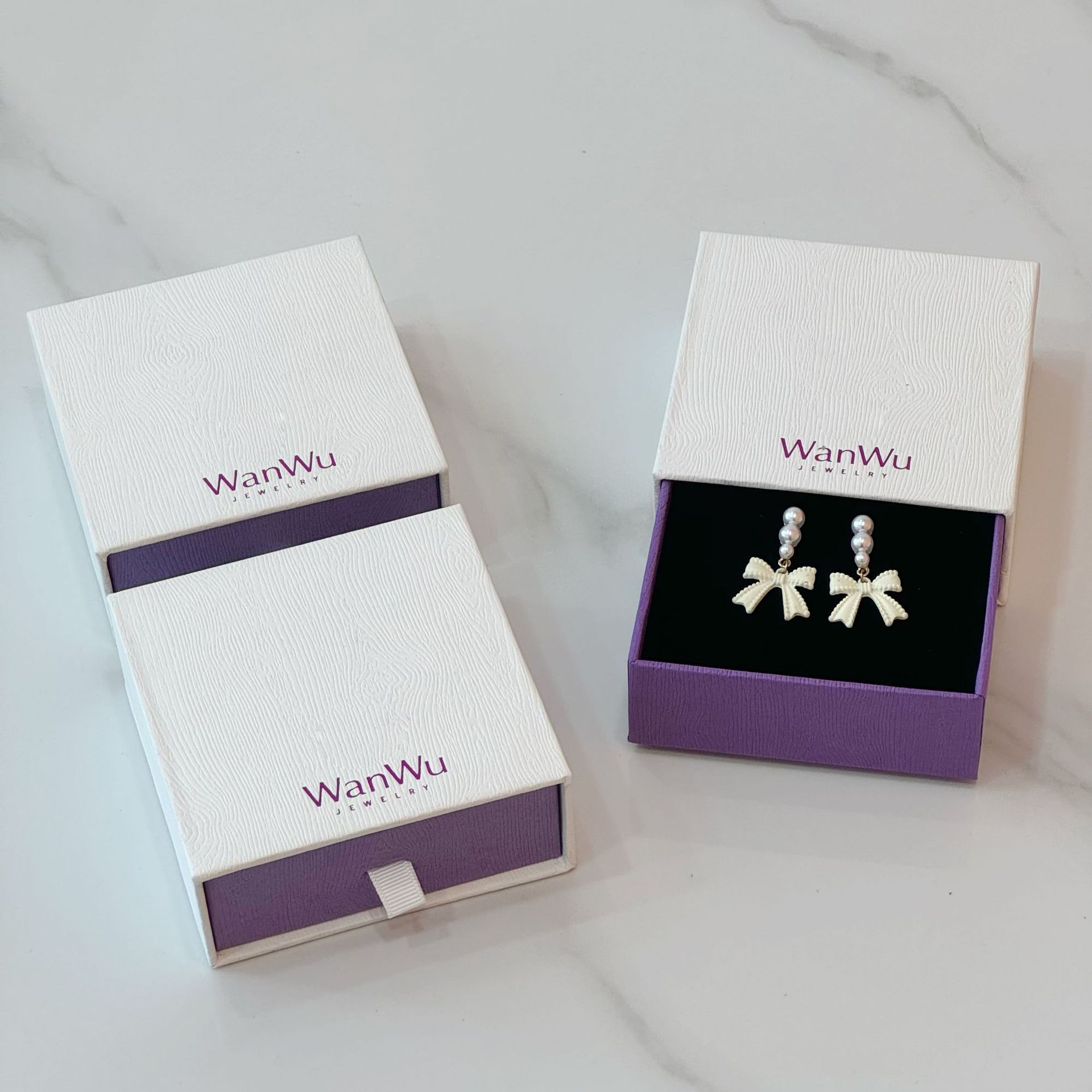 High-end purple storage system, necklace, ring, earrings, jewelry, universal gift box, accessory, (Physicals) 2