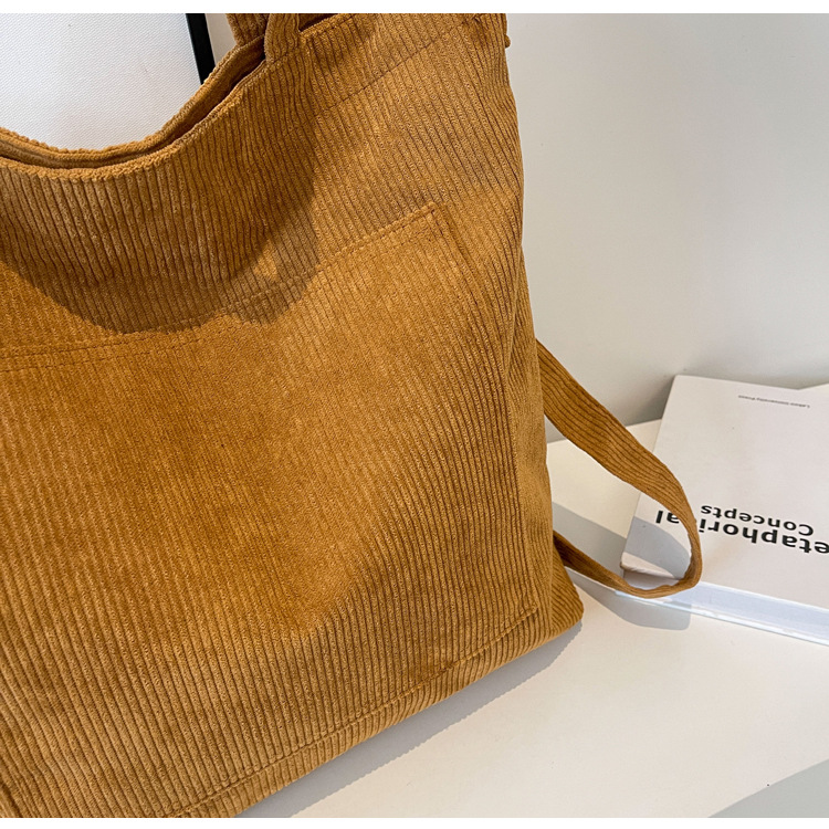 New Korean-style simple large-capacity handbag, casual corduroy single-shoulder bag, versatile travel light crossbody bag wholesale undefined
