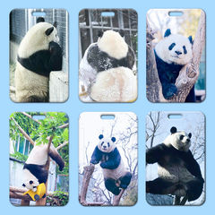 熊貓萌蘭卡套批發塑料滑蓋學生校牌飯卡胸牌小卡通工作證卡套門禁