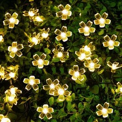 跨境樱花灯灯串LED太阳能灯串闪灯串灯户外庭院装饰布置氛围灯