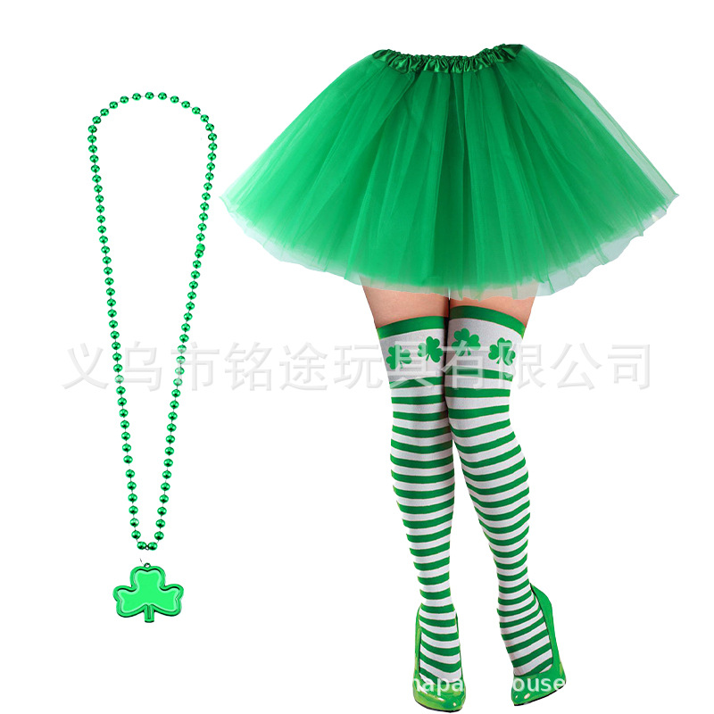 22IRSET302 Falda irlandesa calcetines collar conjunto de tres piezas