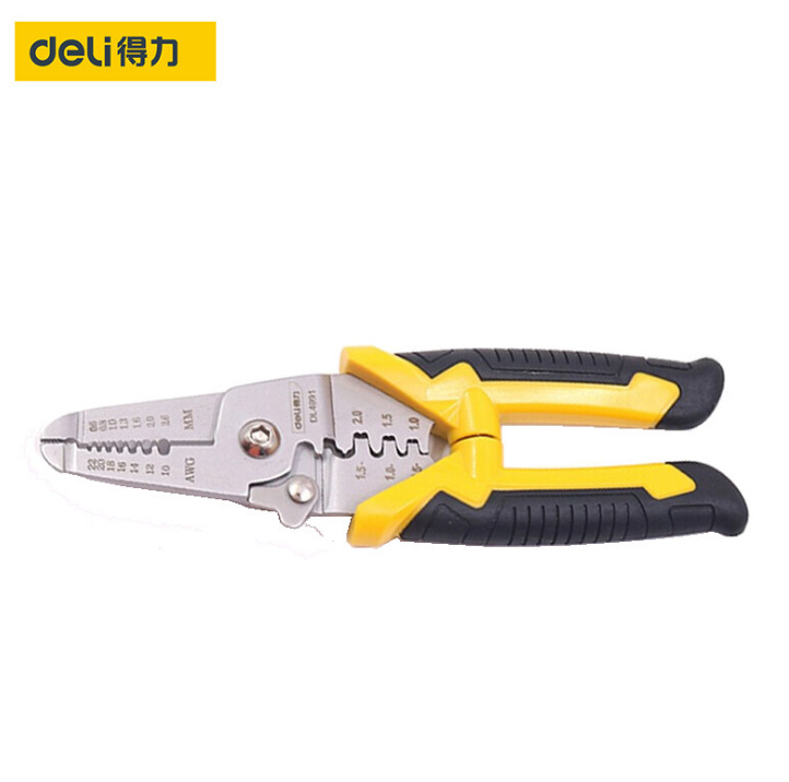 得力工具剥线钳剪切钳剥皮扒线钳压接钳DL4991得力剥线钳