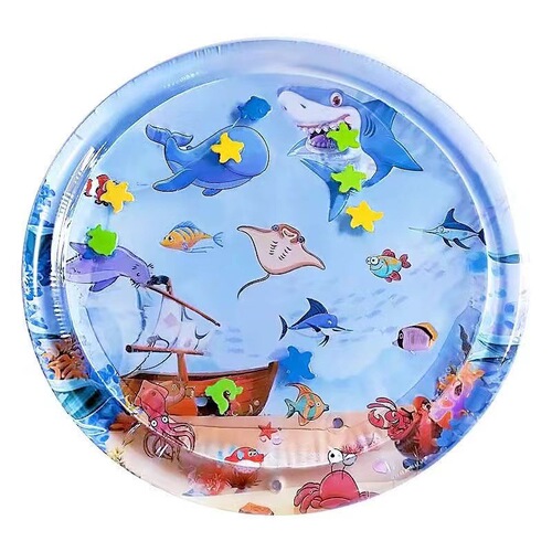 New Ocean Fish Infant Round Baby Inflatable Crawling Water Mat Super Large Pat-A-Cat Baby Toy Ice Mat