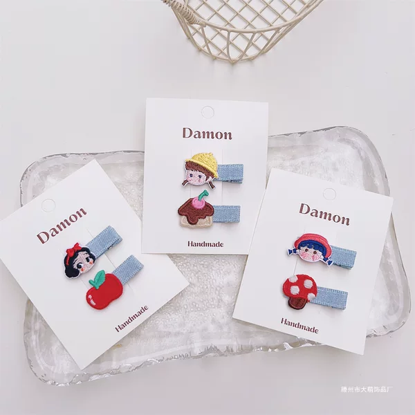 Knitted Fabric Little Girl Hairpin Cute Niche All-Inclusive Cloth Baby Girl Hairpin Bangs Clip Children's Hair Accessories Wholesale