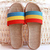 Summer slippers, footwear for beloved, non-slip men's slide indoor platform, Korean style, cotton and linen