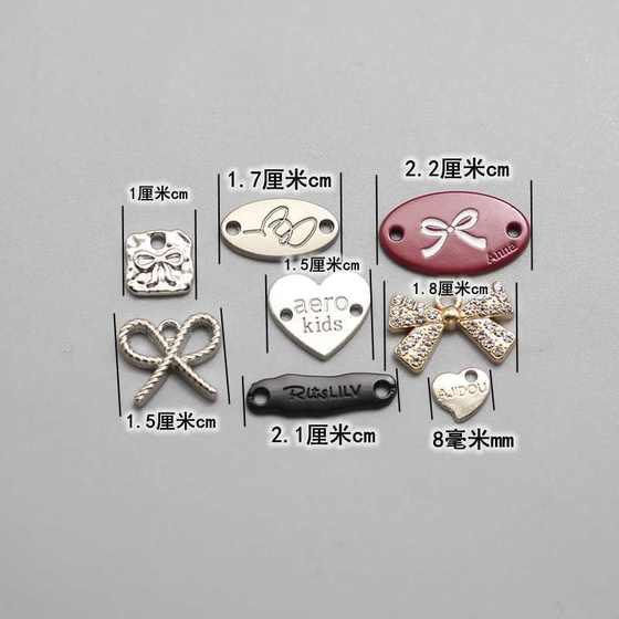 High-quality hand-stitched metal with holes clothing logo English sign buckle butterfly love bracelet necklace handmade material accessories