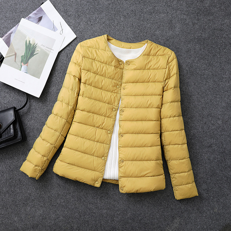 Women's Lightweight Short Inner Wear Round Neck V-Neck Collarless 2025 Winter Women's down Jacket Warm Coat Wholesale