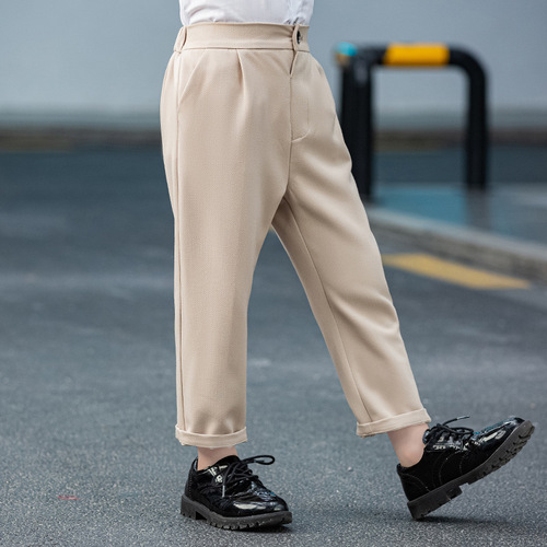 Boys and children's trousers and shirt two-piece set 2024 spring and autumn primary school students children kindergarten performance casual stage handsome