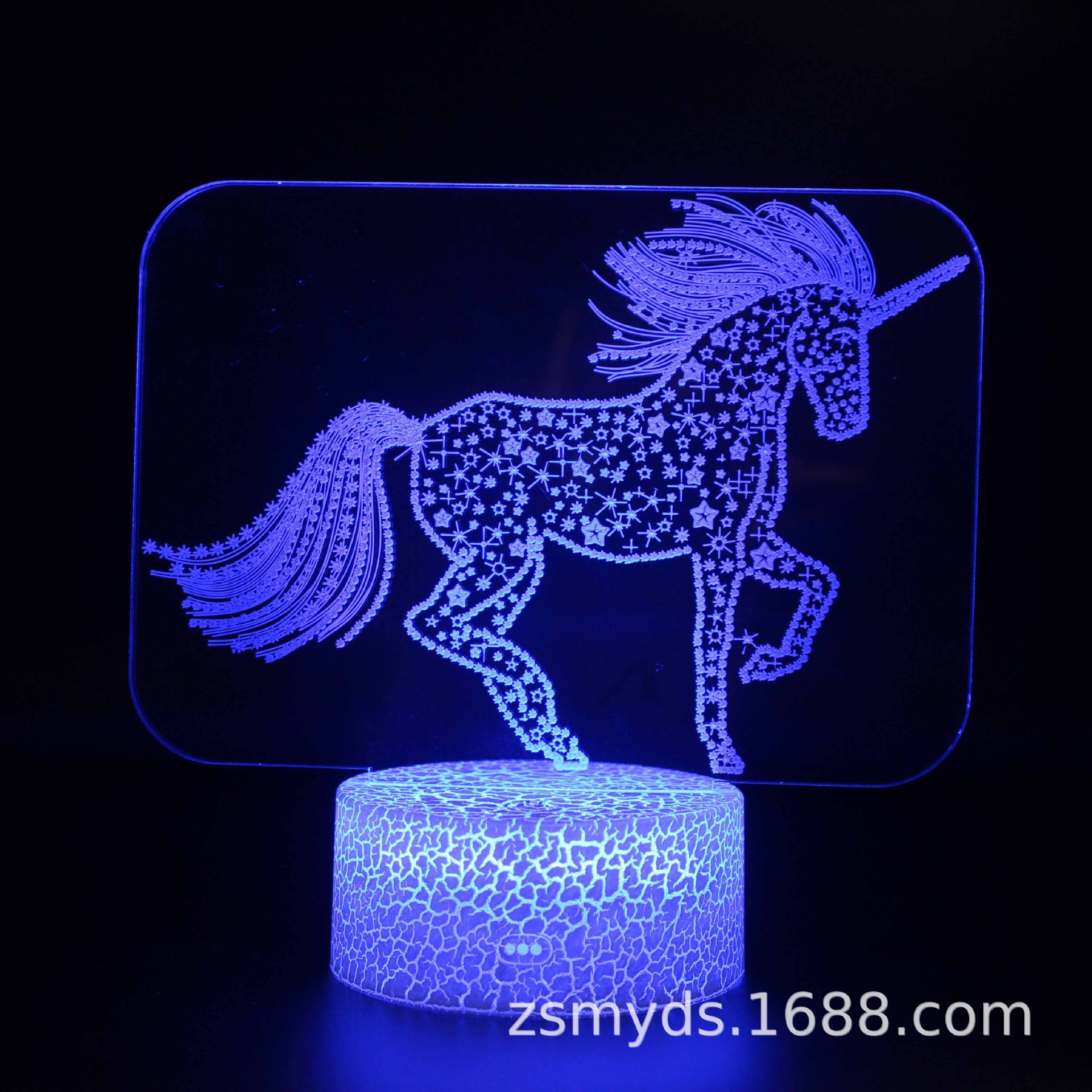 Comercio electrónico transfronterizo dedicado a la serie unicornio 3D lámpara de mesa LED lámpara de regalo creativo visual estéreo colorido luz de la noche