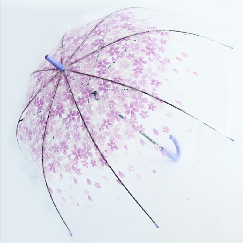 Nuevo 16 hueso paraguas transparentes ins viento impresión transparente ver estilo minimalista literatura y arte pequeño fresco paraguas resistentes al viento