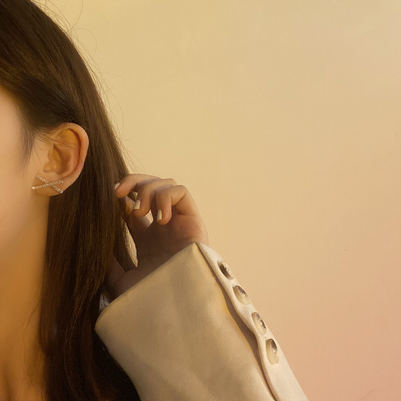 耳钉简约x字母韩国气质银耳环2021年新款潮耳饰冷淡风网红设计感
