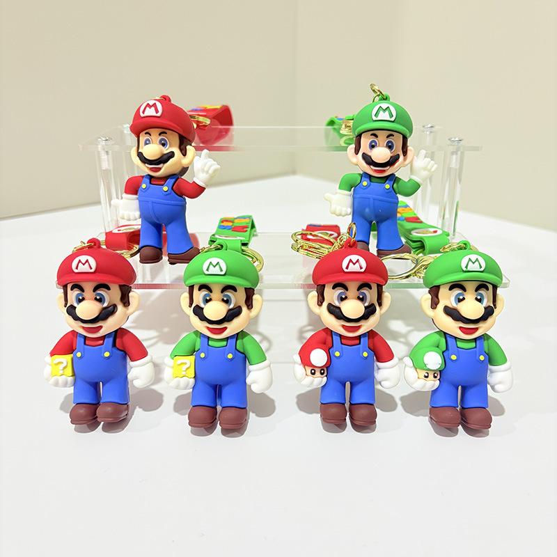 Super Mary cartoon keychain pendant Mario doll key chain schoolbag ornaments video game City gift wholesale