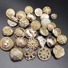 金屬手縫扣小香風扣子鋅合金復古圓形紐扣外套大衣裝飾扣鈕扣批發