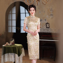 真丝旗袍中长款2025夏季新款改良桑蚕丝复古时尚少女中国风连衣裙