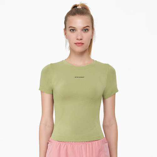 Outdoor sports breathable sweat-absorbent yoga clothes women's tops short-sleeved high-elastic quick-drying sportswear tight T-shirt fitness clothes