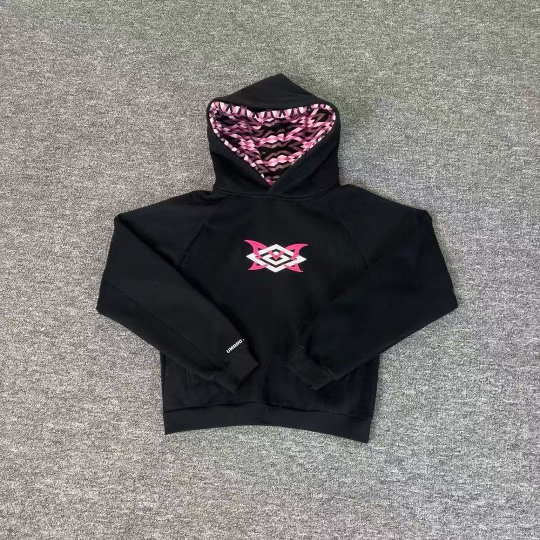 Mertra Umbro Sweater Embroidered Letter Hooded Black