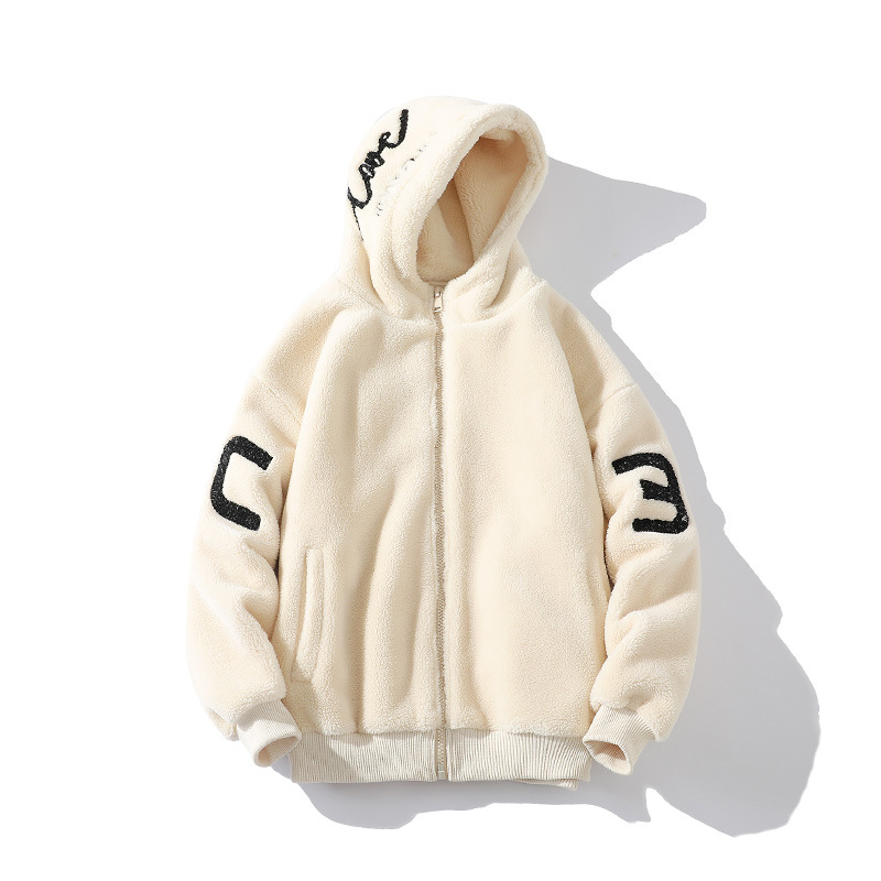 Ropa de invierno con forro polar engrosado abrigo de algodón acolchado para adolescentes cálido abrigo de lana de cordero para hombres