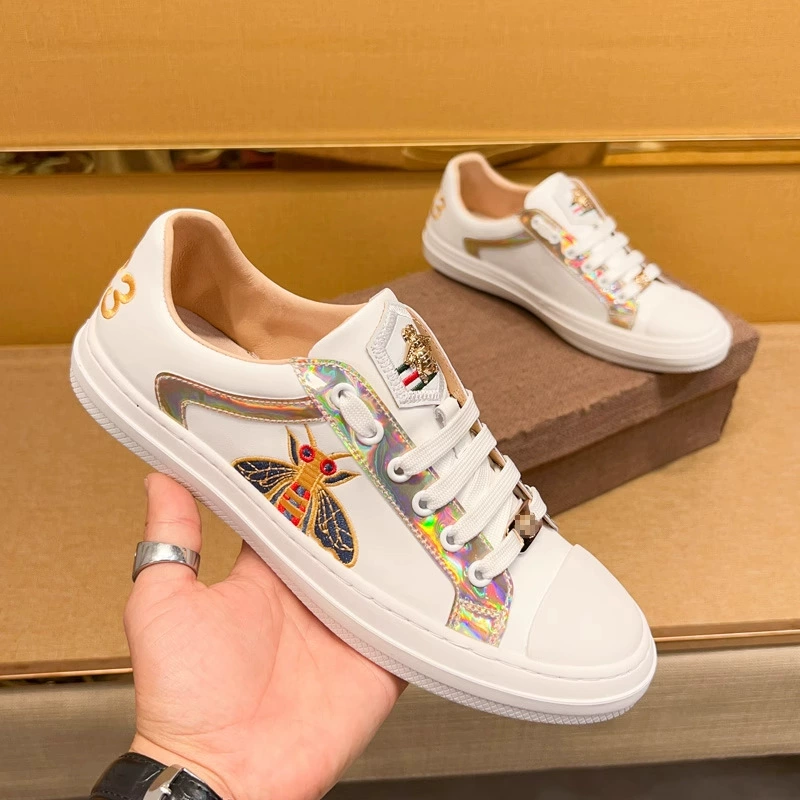 2023 Новая мужская обувь, индивидуальная градиентная мода, Белая обувь с высоким смыслом, Мужская модная универсальная обувь для скейтбординга