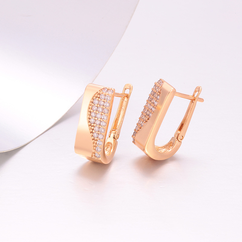 Arracadas Geométricas Cuadradas de Aleación de Cobre, Galvanizado, para Mujer