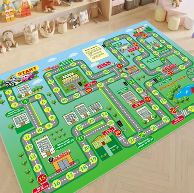 Mat for Kids, Parent-Child Interaction, Baby | Avtomobil döşəmə paspasları - parking-lot-mat-11-80120cm-crystal-velvet