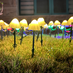 Outdoor courtyard decoration luminous mushroom string lights cross-border waterproof ground nail solar mushroom led small lights