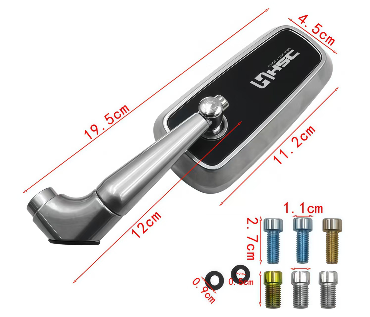 Hot-Selling Universal Motorcycle Electric Vehicle Aluminum Alloy H2C Rearview Mirror Anti-Glare Mirror Modification