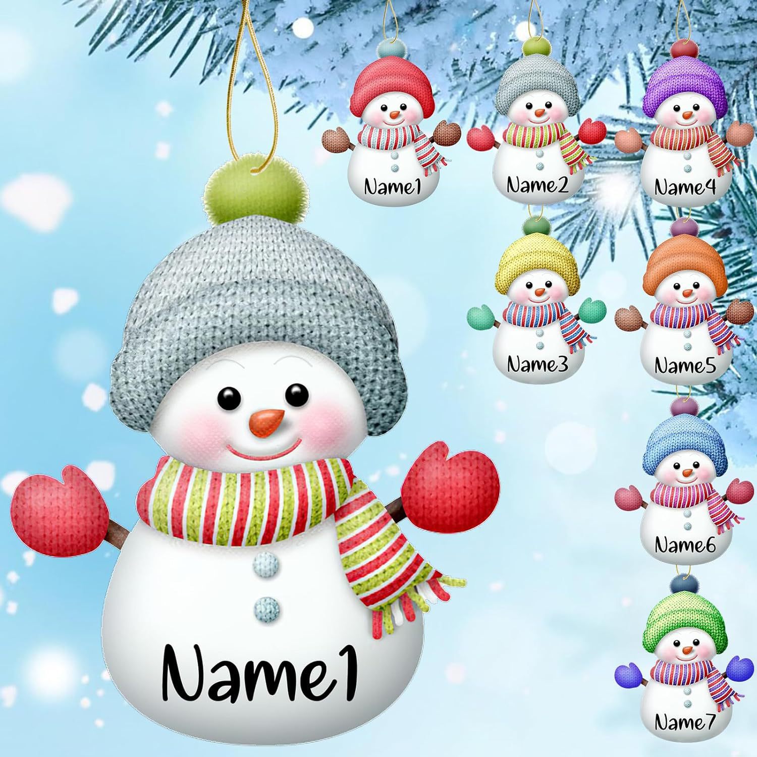 Personalidad transfronteriza muñeco de nieve de Navidad acrílico 2D plano colgante joyas de decoración de árbol de Navidad de fiesta familiar