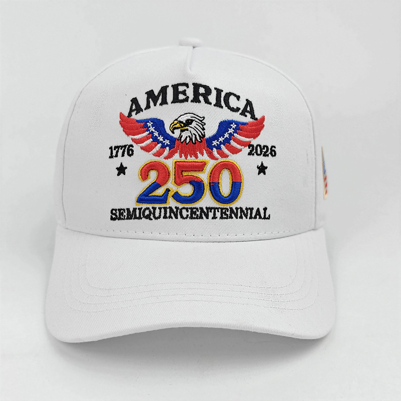 Cross-Border Hot-Selling American 250Th Anniversary Commemorative Embroidered Baseball Cap for Men and Women, Eagle Flag Baseball Cap, Sun Hat