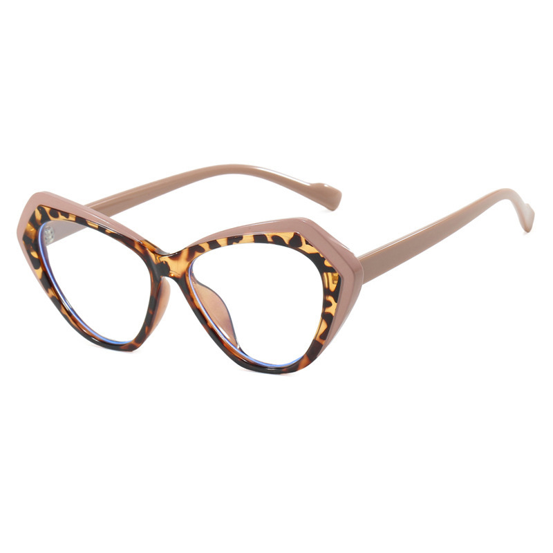 Nuevo ojo de gato irregular a juego de colores europeo y americano espejo plano anti-luz azul TR90 gafas de marco de miopía sin maquillaje