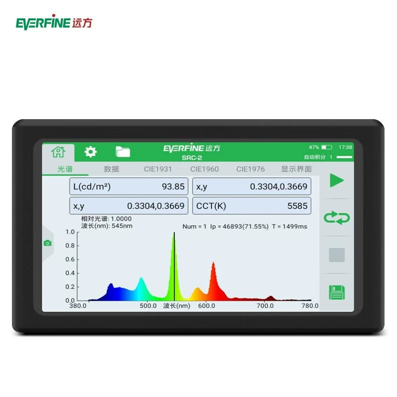 EVERFINE/Yuanfang SRC-2A/B ручной измеритель яркости передающего излучения, цветной спектрометр, высокоточный экран