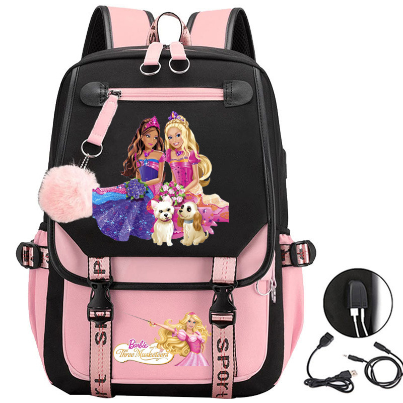 barbie primary school student schoolbag wholesale foreign trade Oxford cloth waterproof decompression spine protection children's large capacity backpack barbie primary school student schoolbag wholesale foreign trade Oxford cloth waterproof decompression spine protection children's large capacity backpack