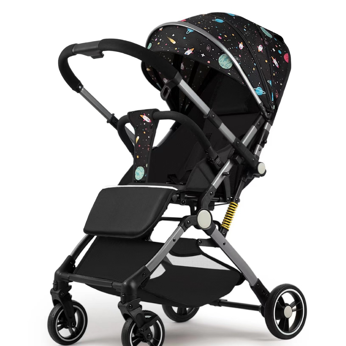 Limpiar cochecito de bebé ligero plegable con un clic coche colección recién nacido caminando bebé reclinable niños viaje trolley