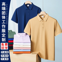 高端翻领polo衫定制工作服短袖印字logo广告文化衫定做企业团体服