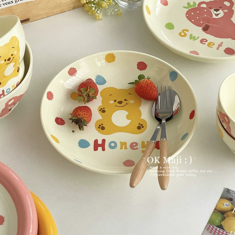 Dinner plate, palette, children's brand cute ceramic set
